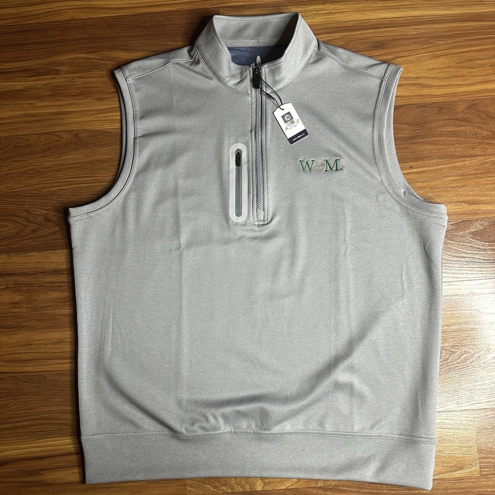 NEW William & Mary Johnnie-O Denny Vest Mens XL Steel Golf Performance College - Picture 2 of 10